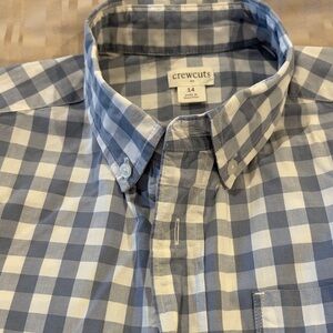 Crewcuts Men's Blue and White Plaid Shirt